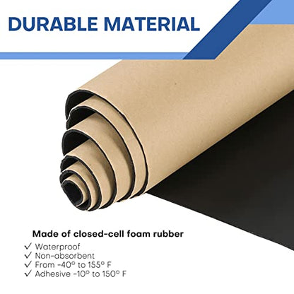 MYFULLY Sponge Neoprene Roll with Adhesive (1/8" T x 12" W x 48" L) - size: 1/8" Thick x12" Wide x 48" Long