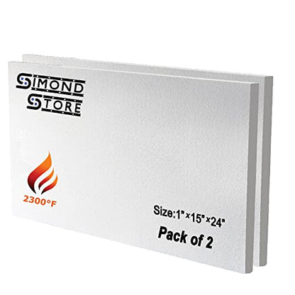 SIMOND STORE Ceramic Fiber Insulation Board, 1" Thick x 15" x 24", 2 Pack - size: 1" x 15" x 24" - 2 Pack