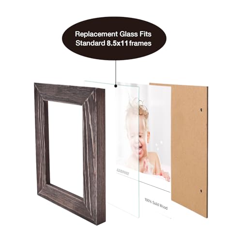 Egofine 8.5x11 Heat-Strengthened Glass Replacement for Picture Frame (Crystal Clear, 2 Pack), Replacement Glass for 8.5 by 11 Photo Frame - size: 8.5x11