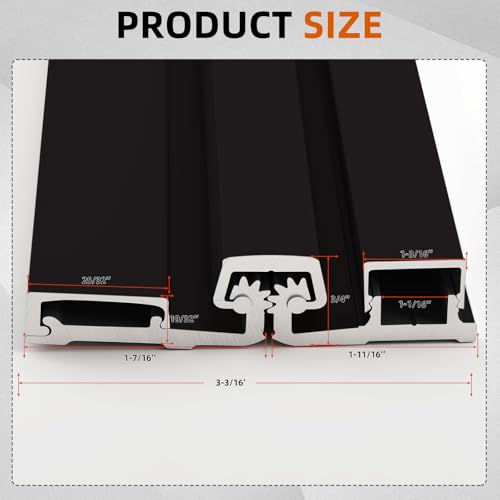 MorningRo 1 Pcs 83" Aluminum Continuous Hinge for Door, Black - color: Black