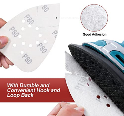 S SATC Mouse Sander Sandpaper 50PCS Mouse Sanding Pads 12 Holes Hook and Loop Sandpaper 120 Grit Detail Palm Sand Paper - style: 50 PCS 12 Hole 120 Grit