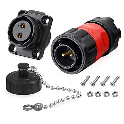 2 Pin Aviation Plastic Waterproof Electrical Connector for Industrial, Power, Indoor, and Outdoor Wire Connections - style: 2PIN