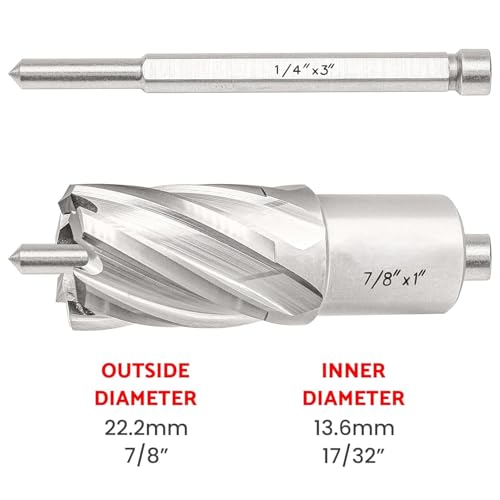 Annular Cutter 1" Depth of Cut for Magnetic Drill Press High Speed Cutting Mag Drill Bit for Magnetic Drill Press (7/8 X 1'') - size: 7/8 X 1''