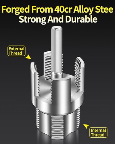 Internal & External Pipe Threading Tool, PVC Pipe Threader, Pipe Threading Tool, 1/2'' 3/4'' Dies Electric Drill Compatible for Home Repair (2PCS) (1/2（DN15)) - size: 1/2（DN15)