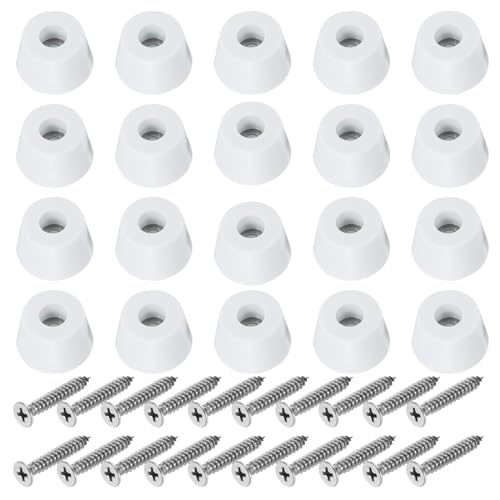 PATIKIL Cutting Board Feet,12 Pieces Non Slip Rubber Feet Bumpers with 304 Stainless Steel Screws for Cutting Board Furniture Chairs Desks 1.22" Wx0.79 H, White - size: 1.22"Wx0.79"H