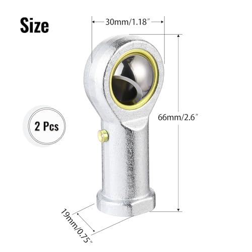 2Pcs PHSB7 Rod End Bearing 7/16 Inch Bore Pre-Lubricated 7/16-20 Female Thread Right Hand Heim Joint with Jam Nuts - size: 7/16, style: Right Hand