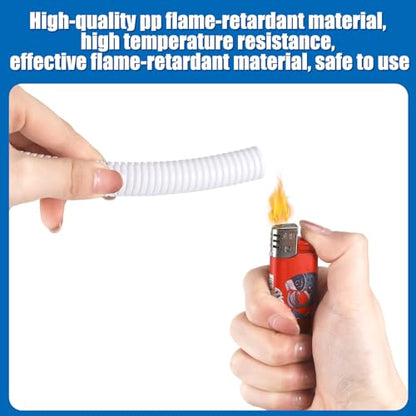 Kanayu 1/4''-50 Ft Split Wire Loom Tubing, White Flame Retardant - color: White, size: 1/4''-50 ft