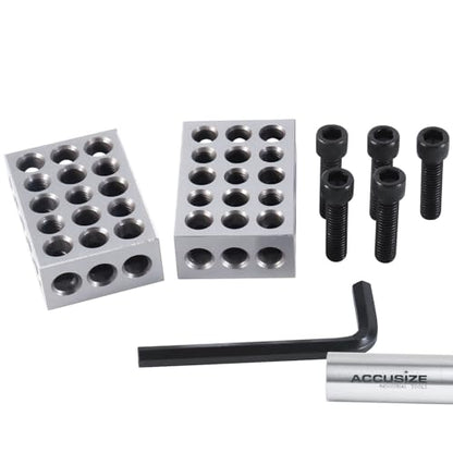 Accusize Ultra Precision 1-2-3 Blocks Set, 23 Holes, 2 Pc Pair