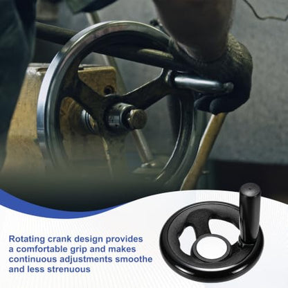 uxcell Handwheel with Revolving Handle, 0.4" Hole x 3.1" OD, Black - size: 0.4" Hole x 3.1" OD