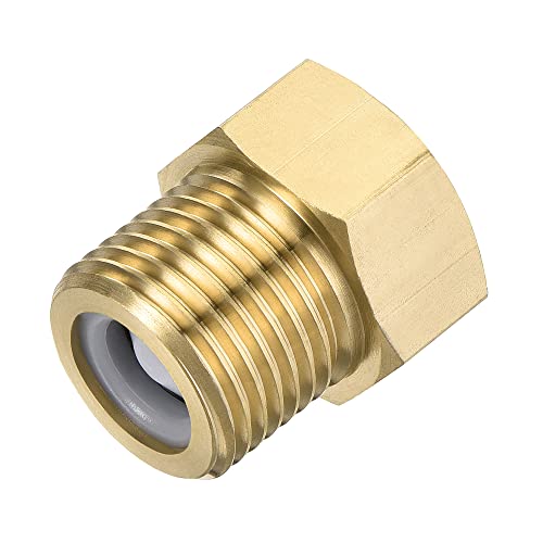 MECCANIXITY Brass Check Valve, G1/2 Male Female Thread 24x27mm Inward Flow Non-Return One Way Backflow Prevention for Water Petrol Fuel Line - size: G1/2