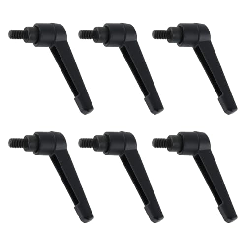 Clamping Lever Handles M6 x 10mm Push Button Ratchet Lever Male Threaded Stud Adjustable Handles Hand Knobs Rotating Screw Handles Bolts with Locking Lever -6pcs - size: M6 x 10mm