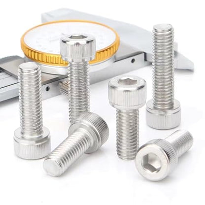 M1.4-0.3 x 6mm Socket Head Cap Screws Metric, Hex Socket Screw, Allen Socket Drive, 304 Stainless Steel (A2-70), Full Thread, Bright Finish, Machine Thread, DIN912,60 Pcs - size: M1.4-0.3 x 6mm（60 Pcs）
