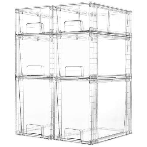 Vtopmart Clear Stackable Storage Drawers, 6 Pack Tall Organizer Set - style: 2 Large+2 Medium+2 Small