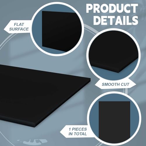 Sasylvia 1 Pcs 1/2" X 36'' X 48'' Black Hdpe Plastic Sheet - color: Black, size: 1/2" X 36'' X 48'