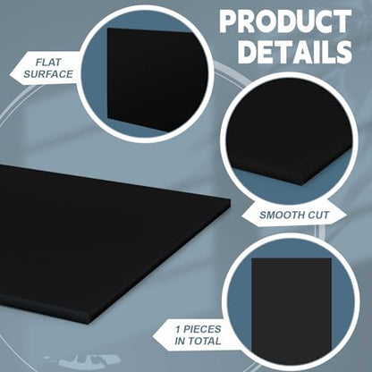 Sasylvia 1 Pcs 1/2" X 36'' X 48'' Black Hdpe Plastic Sheet - color: Black, size: 1/2" X 36'' X 48'