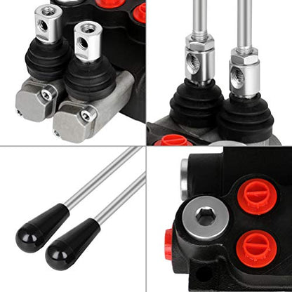 Hydraulic Flow Control Valve 2 Spool 21 GPM Adjustable Relief Valve - size: 2 Spool 21 GPM