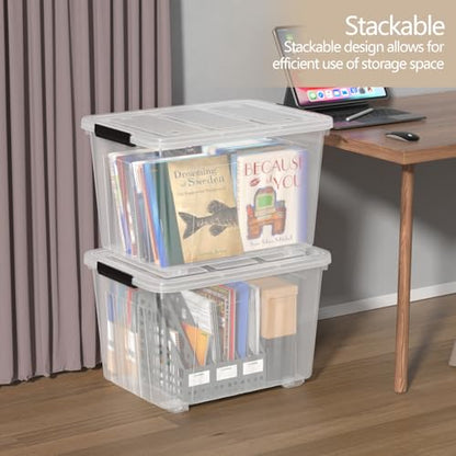 Zopnny 4-Pack 70 Qt Wheeled Storage Bins with Lids, Large Storage Container - size: 70 Quart