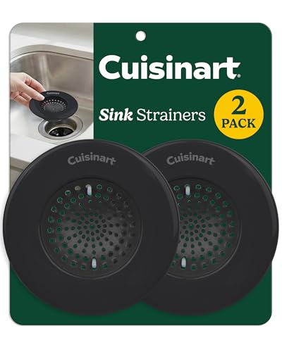 Cuisinart Stainless Steel Kitchen Sink Drain Strainer, 2-Pack, 4.35" - color: Black