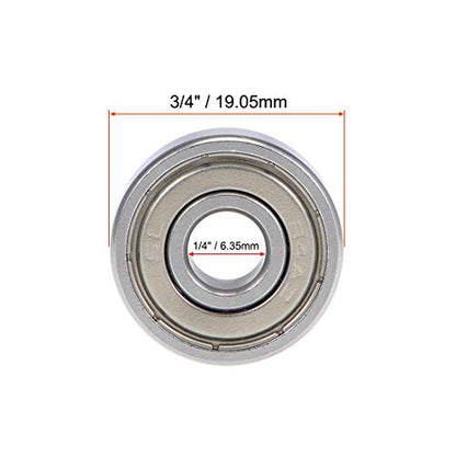 uxcell R4AZZ Deep Groove Ball Bearing 1/4-inchx3/4-inch x 9/32-inch Shielded Z2 Lever Bearings Skateboard Bearings Sealed Industrial Bearings 10pcs - size: 1/4"x3/4"x9/32"