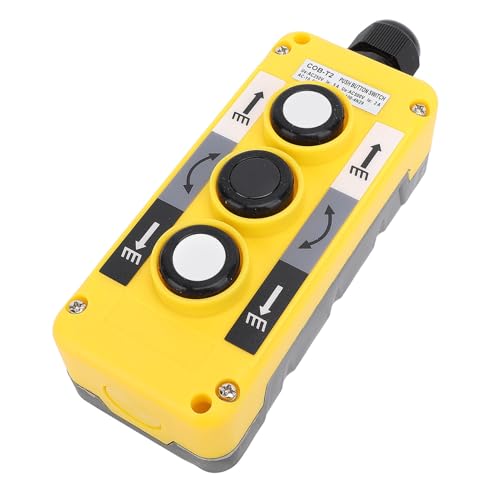 Hoist Crane Push Button Switch with 3 Buttons, IP68 Crane Pendant Control Station, Industrial Equipment Control Switch for Automation System
