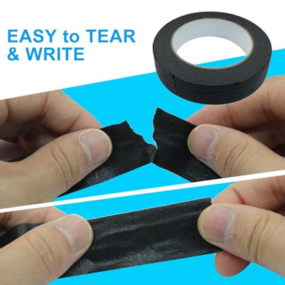 Black Masking Tape, 1" x 55 Yards, 2 Rolls - color: Black