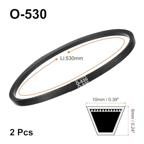 uxcell 2Pcs O-530 O Type V-Belt 530mm/20.9" Inner Length x 0.39" Width x 0.24" Height, O-Type Closed-Loop Rubber Transmission Belt - size: O-530
