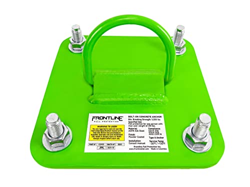 FRONTLINE FALL PROTECTION COP01 Concrete and Steel D-Ring Reusable Anchor Plate | Concrete Walls,Ceilings,Columns | ASTM rated steel | OSHA & ANSI Compliant - style: D-ring Plate