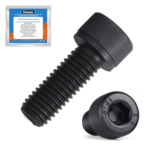 M4 x 8mm Hex Socket Cap Head Screws Bolts, 200pcs Grade12.9 Machine Screws - size: M4x8mm