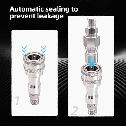 2PCS M14 to M16 Hydraulic Quick Connect Adapter, Metric M14 Female M16 Male Hydraulic Fitting for AGT Mini Excavator Hydraulic Hose