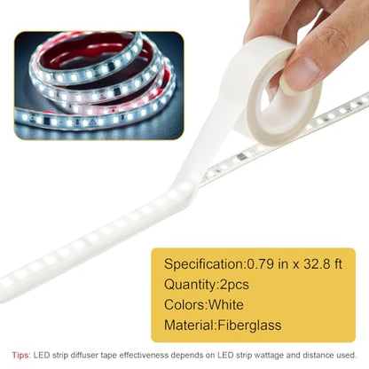 Light Soften Tape 2 PCS 0.78inx32.8ft LED Light Strip Masking Tape - color: White