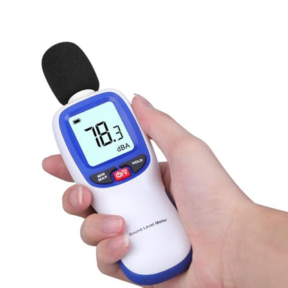 Decibel Meter, Portable SPL Meter (Sound Pressure Level Meter), Digital Noise Meter, Range 30-130dB(A) db Meter, Noise Volume Measuring Instrument