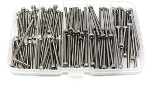 iexcell 100 Pcs M3 x 30/35/40/45/50mm Thread Pitch 0.5 mm Stainless Steel 304 Hex Socket Head Cap Screws Bolts Assortment Kit - size: M3 x 30/35/40/45/50mm