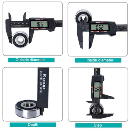 Kynup Digital Caliper, Caliper Measuring Tool with LCD Screen - color: Black, size: 150mm