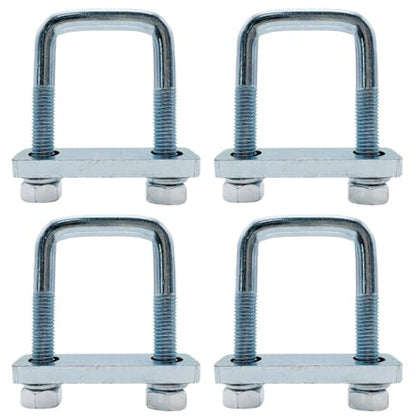 4 Pack Square U-Bolt for Trailer- Fits 2 Inch Wide Leaf Springs, Galvanized Steel Clamp Set, Secure Fit for Truck, Boat and Trailers - size: Fits Up To 2 Inch Wide Leaf Springs