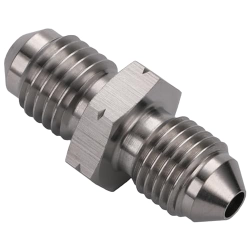 3AN Male to M10x1.25 Male Stainless Steel Brake Clutch Fuel Oil Fitting Adapter Coupler - size: 3AN to M10x1.25