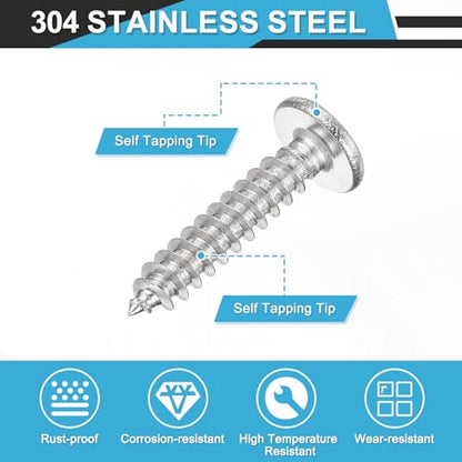 uxcell 25Pcs M4x20mm Flat Round Socket Head Screws,SS Self Tapping Screws - size: M4 x 20mm
