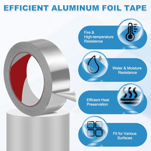 MECCANIXITY Alum um Foil Tape, 66 ft X1.6 x5.9mil Heavy Duty HVAC Tape - size: 66 ft X1.6inx5.9mil