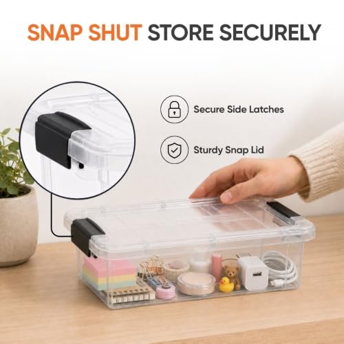Superio 2.3 Quart Clear Plastic Storage Containers with Lids, Stackable Organizer Bins, BPA-Free Storage Boxes for Home, Office, Dorm & Classroom, 1 Pack - size: 2.3 Quart
