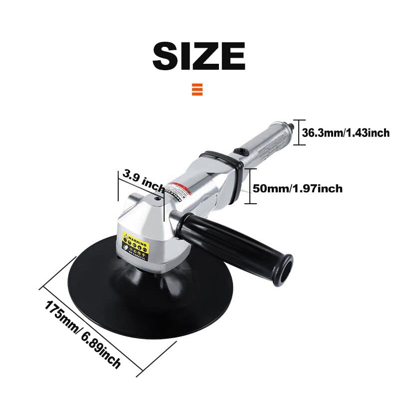 7" Pneumatic Sander Polisher, 2500 RPM Variable Speed Air Sanding Tool