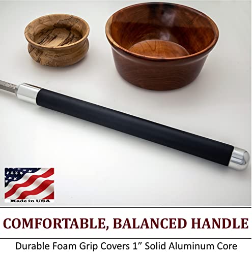 Simple Woodturning Tools Carbide Lathe Turning Tool Set of 3 Full Size with 17" Foam Grip Handles, USA Made