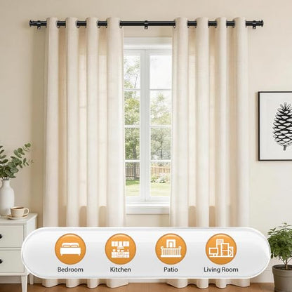 TONIAL Black Curtain Rods for Windows 2 Pack, 32 to 86 Inch, Drapery Rod - color: Black, size: 32-86"(2 Pack)