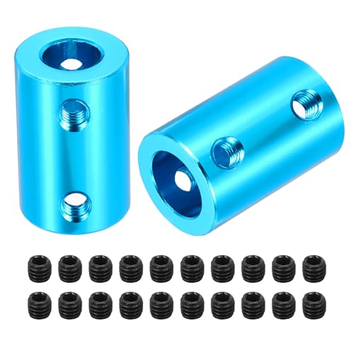 MECCANIXITY Rigid Screw Coupling 8mm to 10mm Shaft Coupler Connector L25mm x D16mm Aluminum Alloy Joint Connector Set for 3D Printers DIY Encoder with 20 Screws, Blue, 5Pack - color: Blue, size: 8mm to 10mm