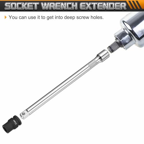 HARFINGTON 1pcs Socket Extension Bar 1/2" Drive 10" Long Extension Bars - size: 1/2" x 10"