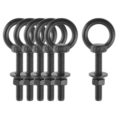 Antrader Lifting Shoulder Eye Bolts,M8 Eye Bolt,M8 x 50mm,Black,6 Sets - size: M8 x 50mm