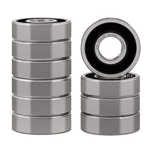 XIKE 6000-2RS Sealed Deep Groove Ball Bearings, 10x26x8 mm, 10-Pack - size: 6000-2RS - 10x26x8 mm