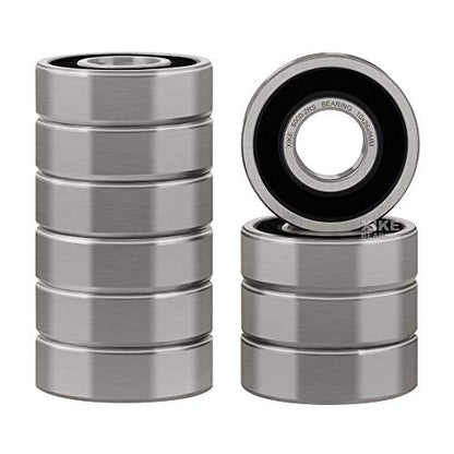 XIKE 6000-2RS Sealed Deep Groove Ball Bearings, 10x26x8 mm, 10-Pack - size: 6000-2RS - 10x26x8 mm