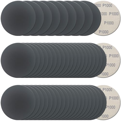 50Pcs 5 Inch Hook and Loop Sanding Discs, 1000 Grit Wet Dry Round Sandpaper - style: Grit 1000