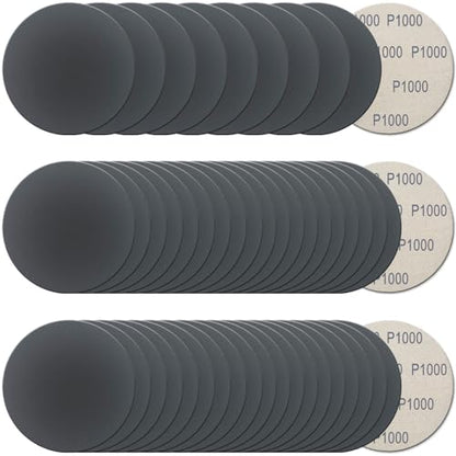 50Pcs 5 Inch Hook and Loop Sanding Discs, 1000 Grit Wet Dry Round Sandpaper - style: Grit 1000
