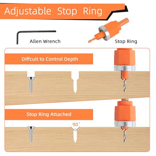 6-Piece Wood Countersink Drill Bit Set with 3/8-Inch Punch Pliers - style: Drill Bit+Hole Punch
