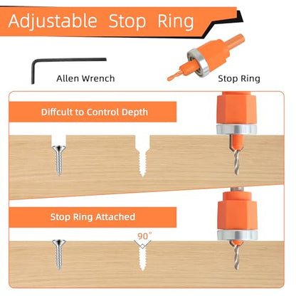 6-Piece Wood Countersink Drill Bit Set with 3/8-Inch Punch Pliers - style: Drill Bit+Hole Punch